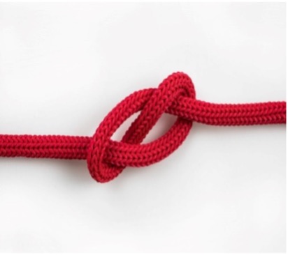 tiny knot in red rope